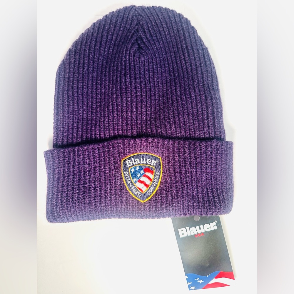 NEW Blauer Purple Knit Beanie Hat